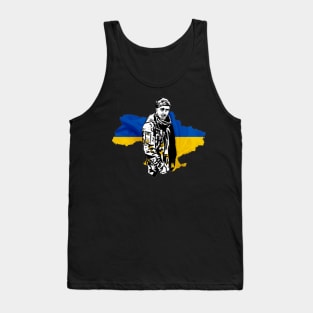 Glory to Ukraine. Peace for Ukraine - Ukrainian soldier hero. Tank Top